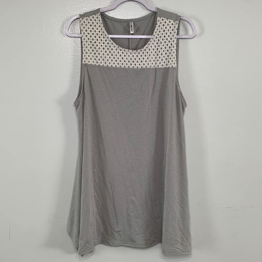 Ago Sweet Grey Sleeveless Tunic Top Size XL